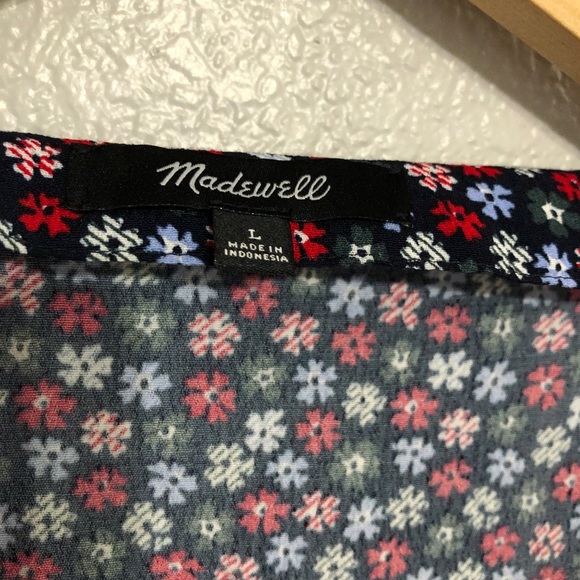 Madewell button-front mini dress in petite blooms - Picture 8 of 9